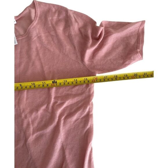 Zara Womens Wool Top Shirt Pink XL Round Neck Knit Short Sleeve 1223/917 NWT - Picture 7 of 8